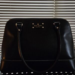 KATE SPADE WELLESLEY RACHELLE BLACK GRAIN Leather Satchel